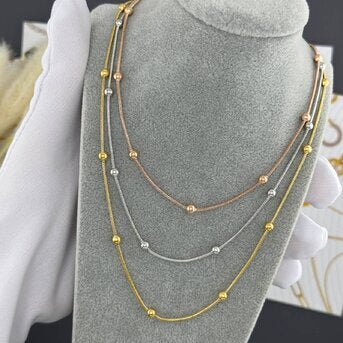 COLLIER, ACIER PLAQUÉ OR 18K