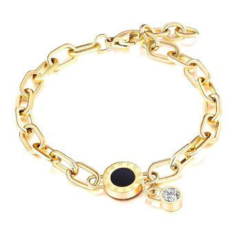 BRACELET, ACIER PLAQUÉ OR 18K
