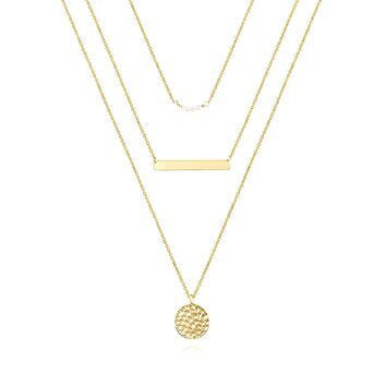 COLLIER, ACIER PLAQUÉ OR 18K